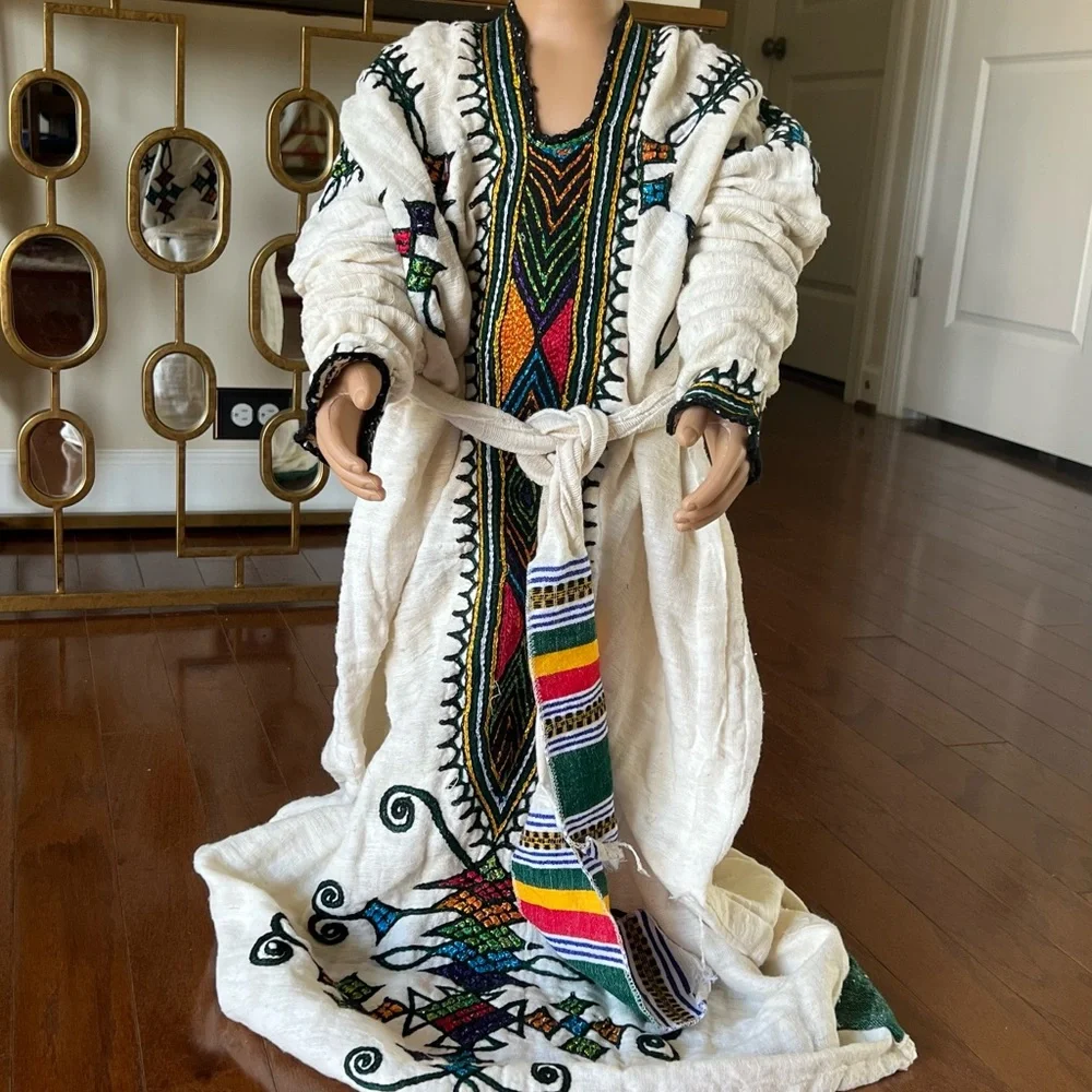 ethiopian traditional dress for women Elegant Green Ashenda Dress Habesha gebya Order now! Elegant Modern Blue Pattern Habesha